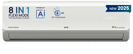 FB 2025 Model Silver Plus Series 1.5 Ton 5 Star Split Inverter with HD Compressor, AI, Dual Gold Fin, Nano Tek Coating & 8-in-1 Flexi Mode AC – White
